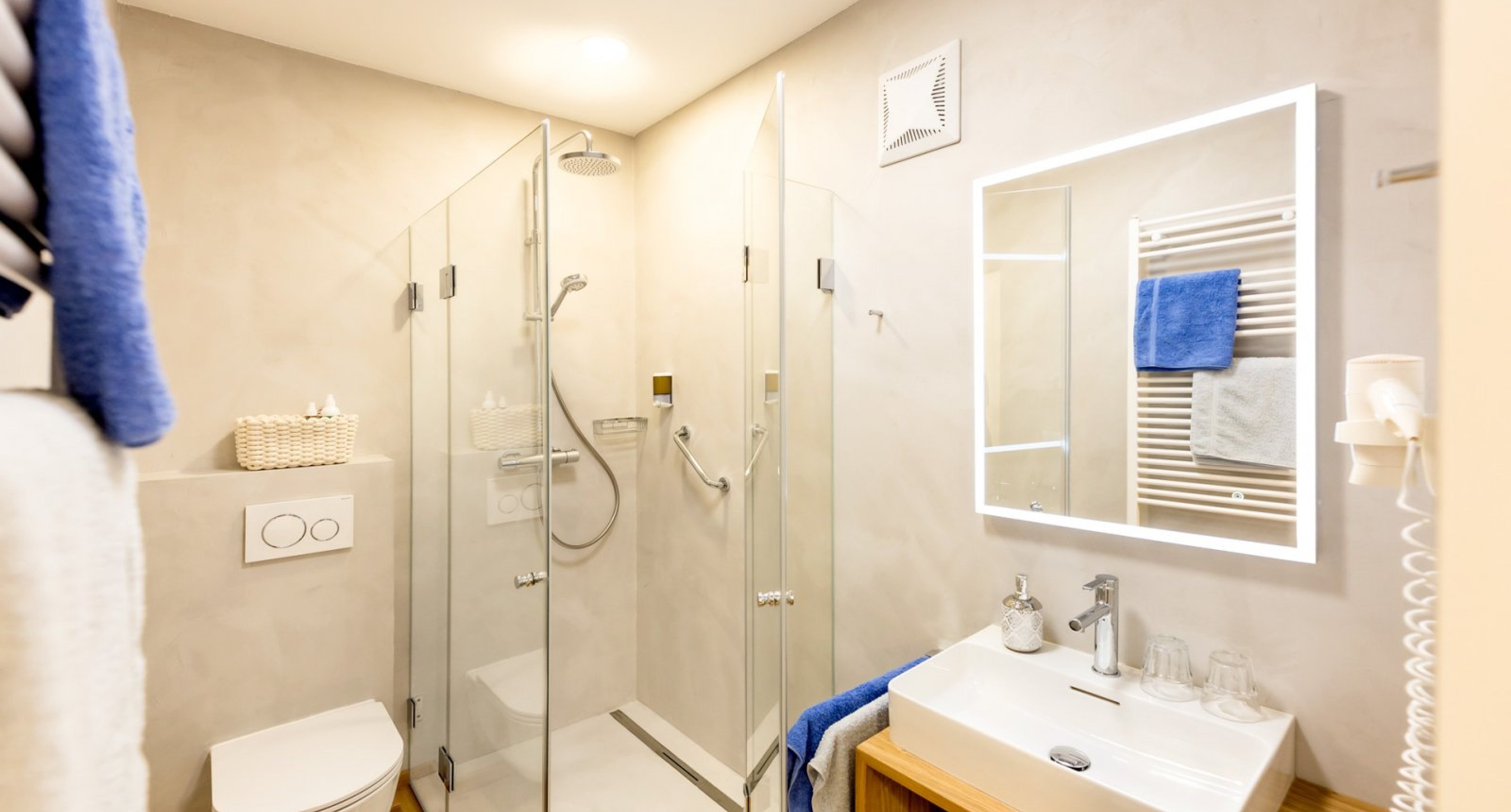 Detailansicht Bad mit Dusche/WC